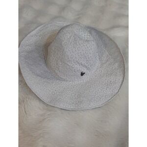 Walt Disney World Women's Sun Hat OSFM Ivory Micky Logo Lace Floppy Brim Classy